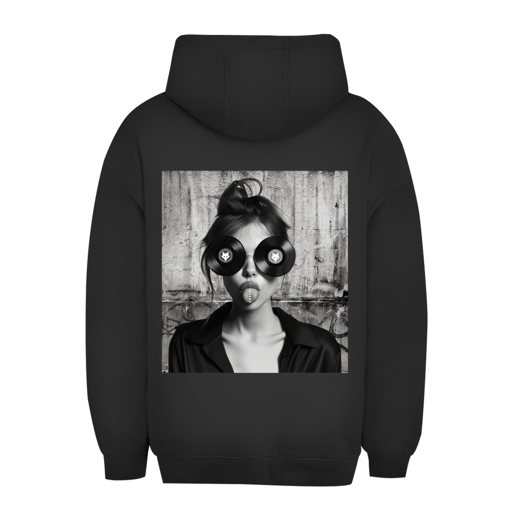 Techno Oversize Hoodie - Girl Vinyl Vibes