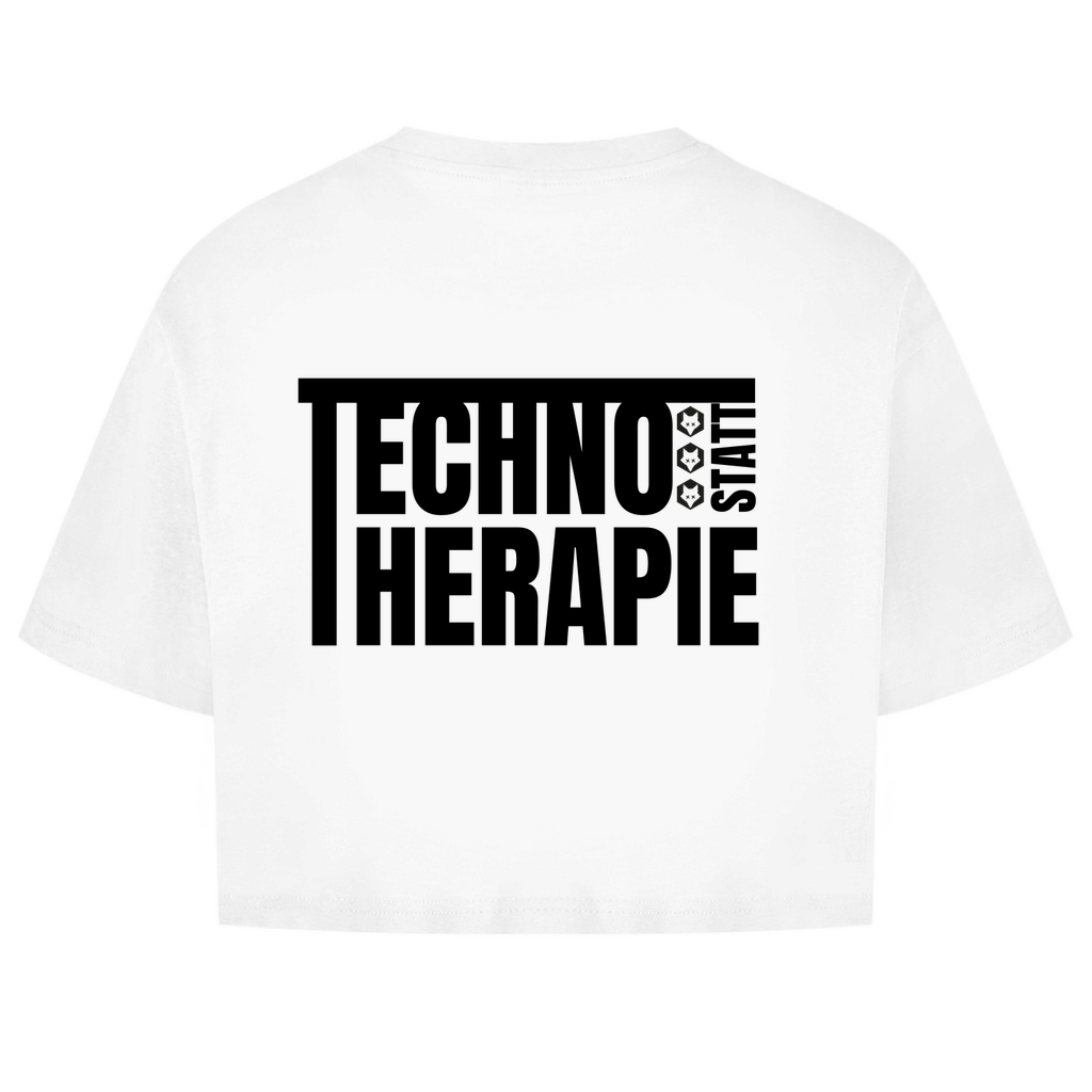 Oversize Crop Top - Techno statt Therapie