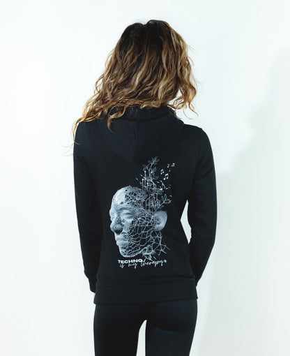 techno-is-my-therapie-damen-hoodie-backprint