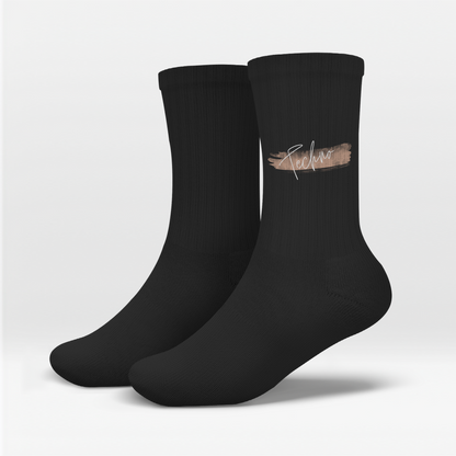 techno-tennissocken-schwarz-print-art-design-beige
