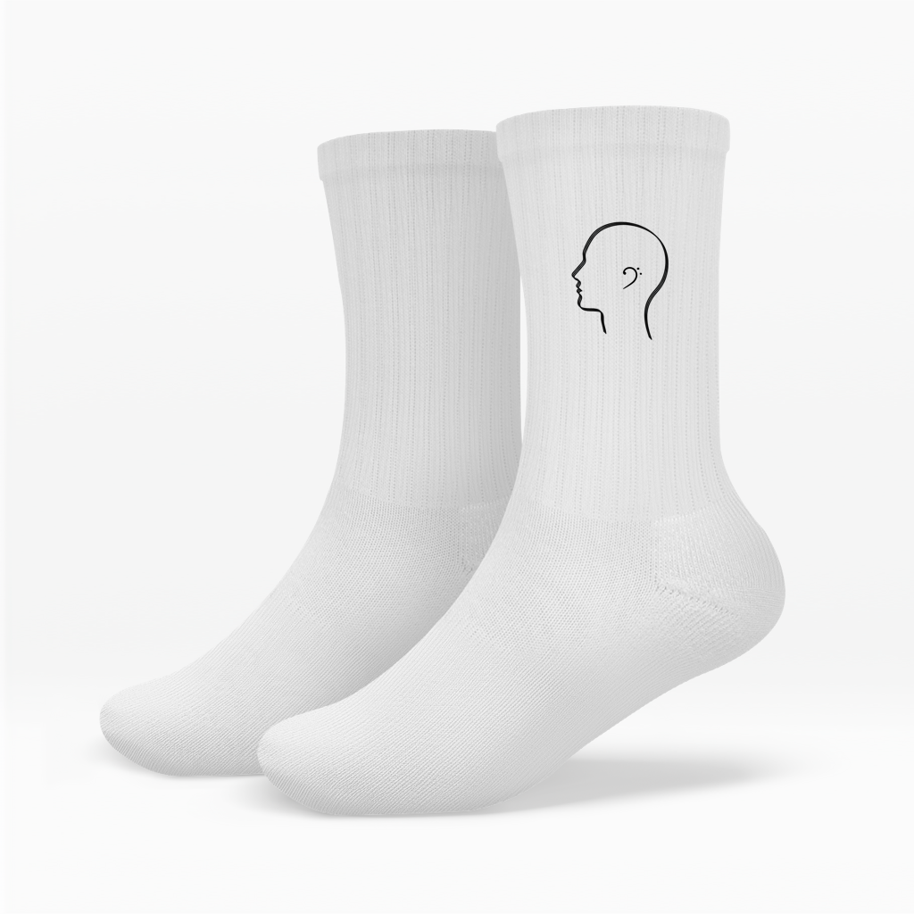 techno-tennissocken-weiss-bassschluessel-ohr-print